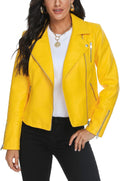 Fahsyee Faux Leather Jacket for Women - Tailored Moto Biker Fit
