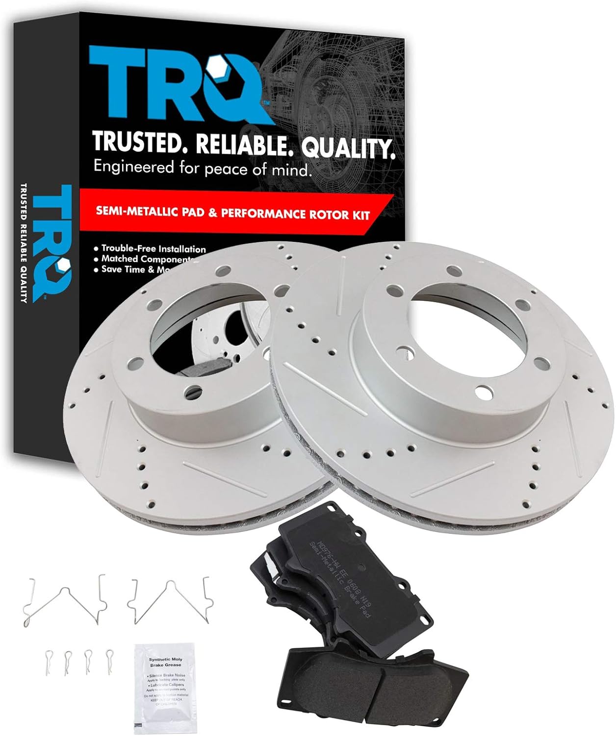 TRQ Front Performance Brake Pad & Rotor Kit for Toyota Sequoia