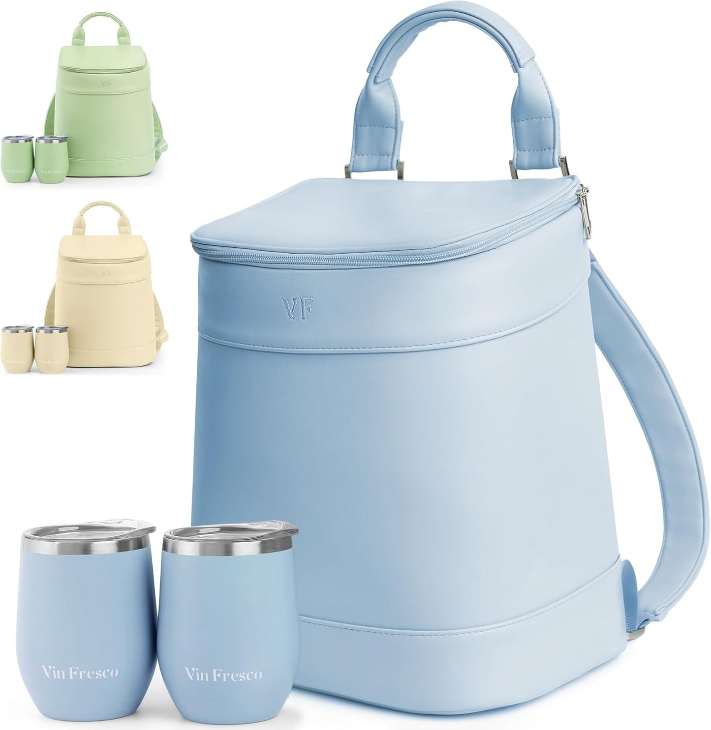 Insulated Cooler Backpack with Wine Tumblers for Stylish Picnics