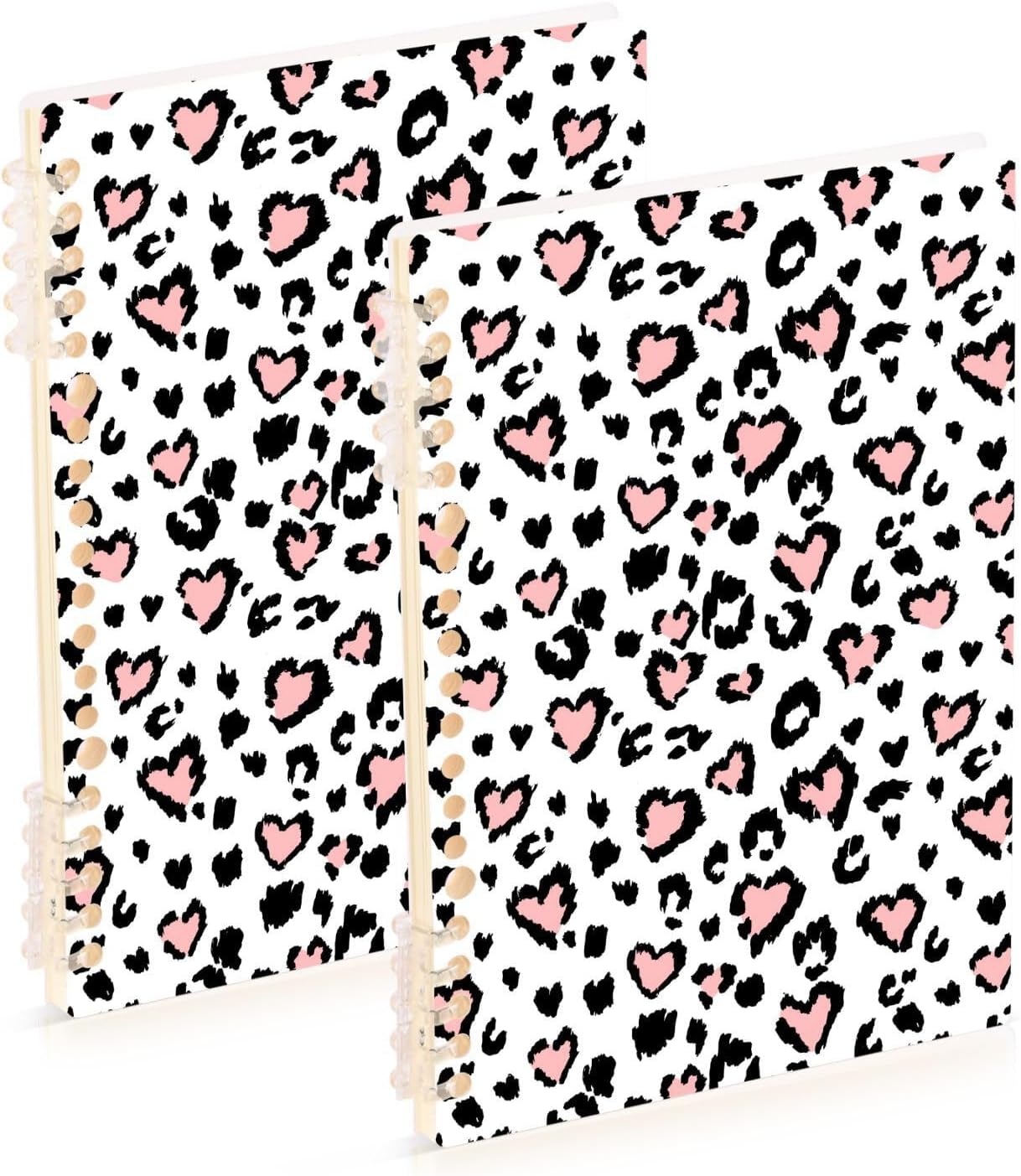 Leopard Print Heart Notebook 8.5x5.7 - Stylish & Versatile!