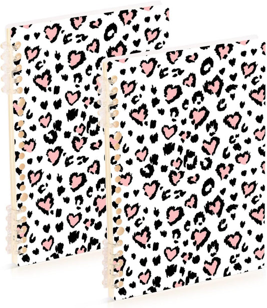 Leopard Print Heart Notebook 8.5x5.7 - Stylish & Versatile!