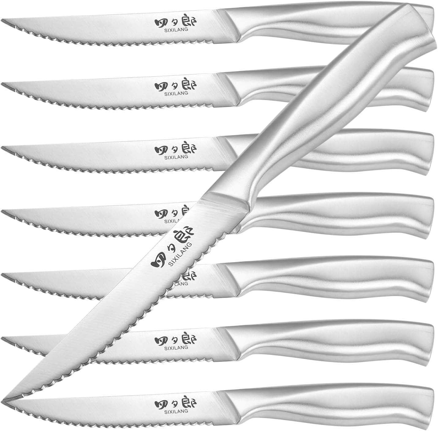Serrated Steak Knives Set of 8 - German Stainless Steel Quality