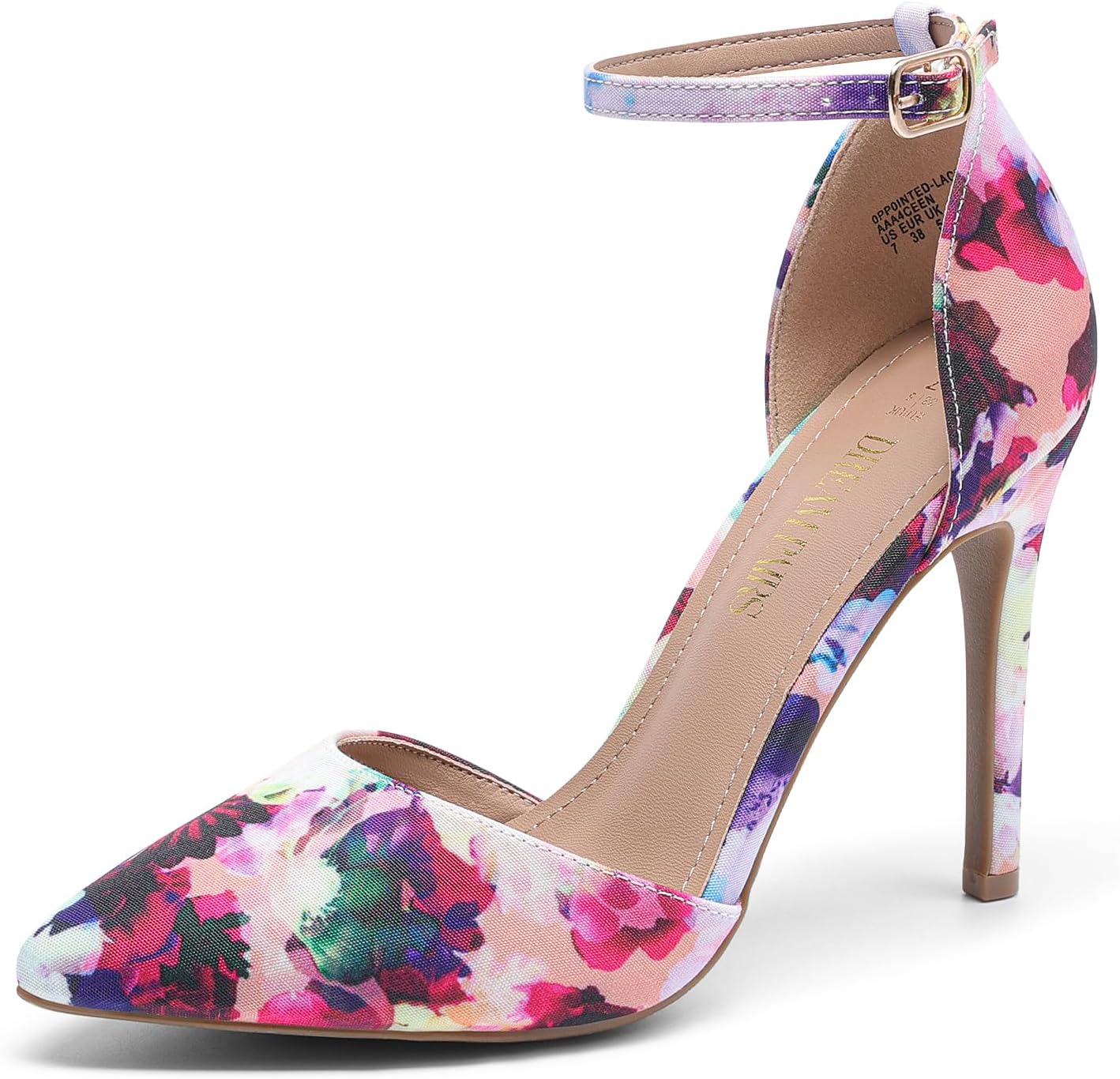 DREAM PAIRS Women's Pointed Toe Ankle Strap High Heel Pumps