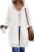 Long Tunic Zip Up Hoodie - Oversized Fleece Long Sweatshirt Jacket