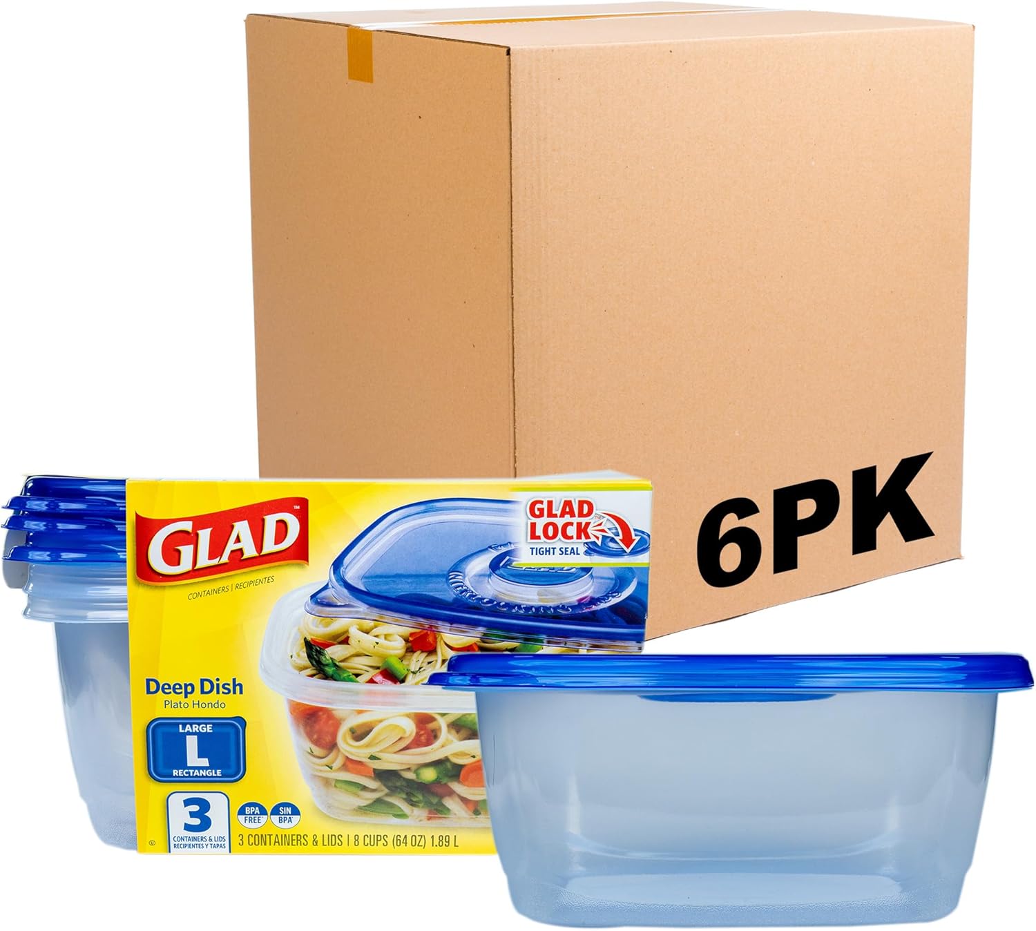 GladWare Deep Dish Food Storage Containers for Meal Prep