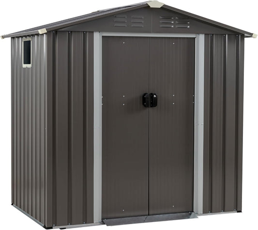 JYQAQA 6x4 FT Outdoor Garden Storage Shed for Tools and More