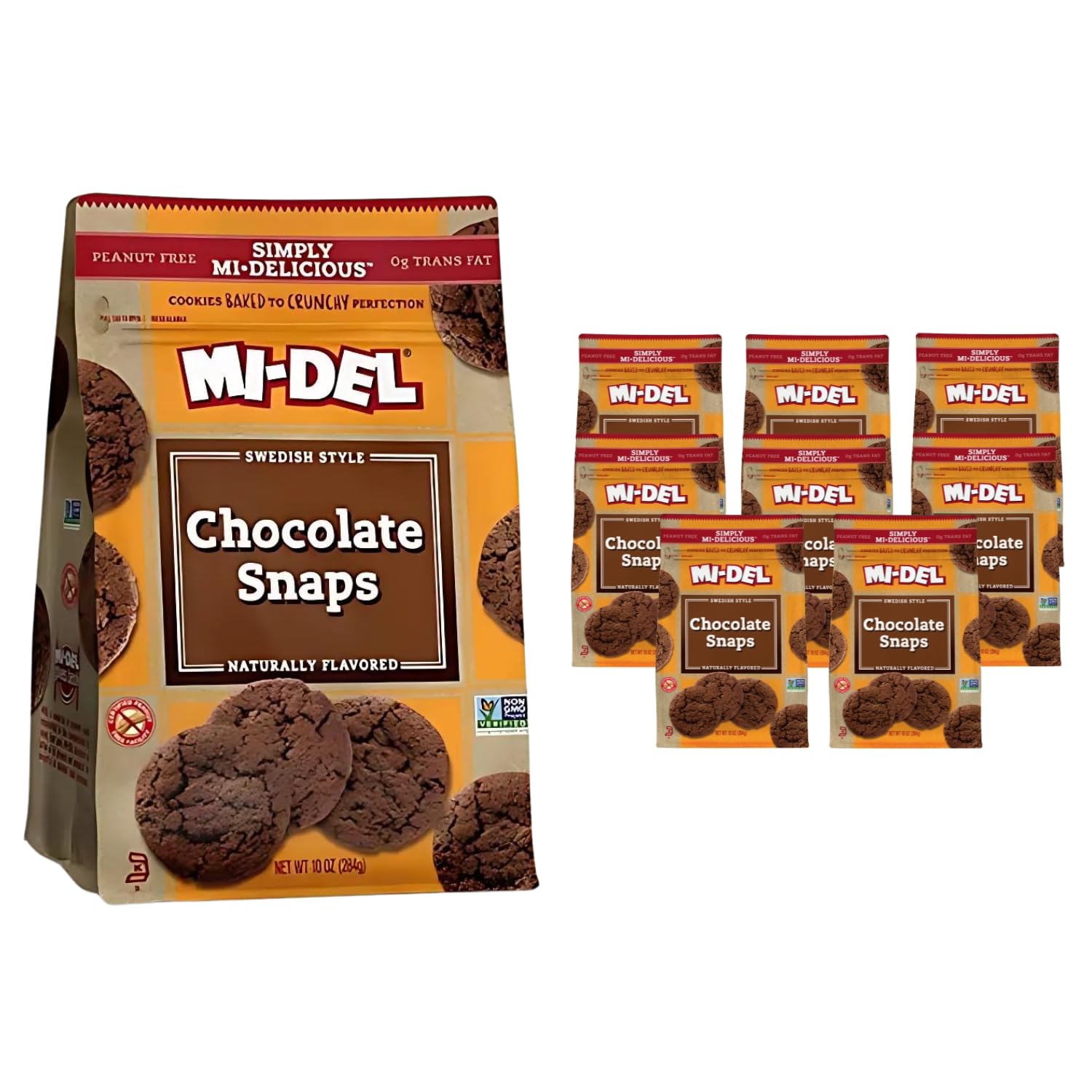Mi-Del Chocolate Snaps Cookies - Crunchy Non-GMO Treats
