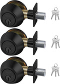 Keyed Alike Deadbolt 3 Pack Matte Black - Same Key Convenience