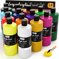 Nicpro 14 Colors Large Bulk Acrylic Paint Set - Big 33.8 oz Bottles