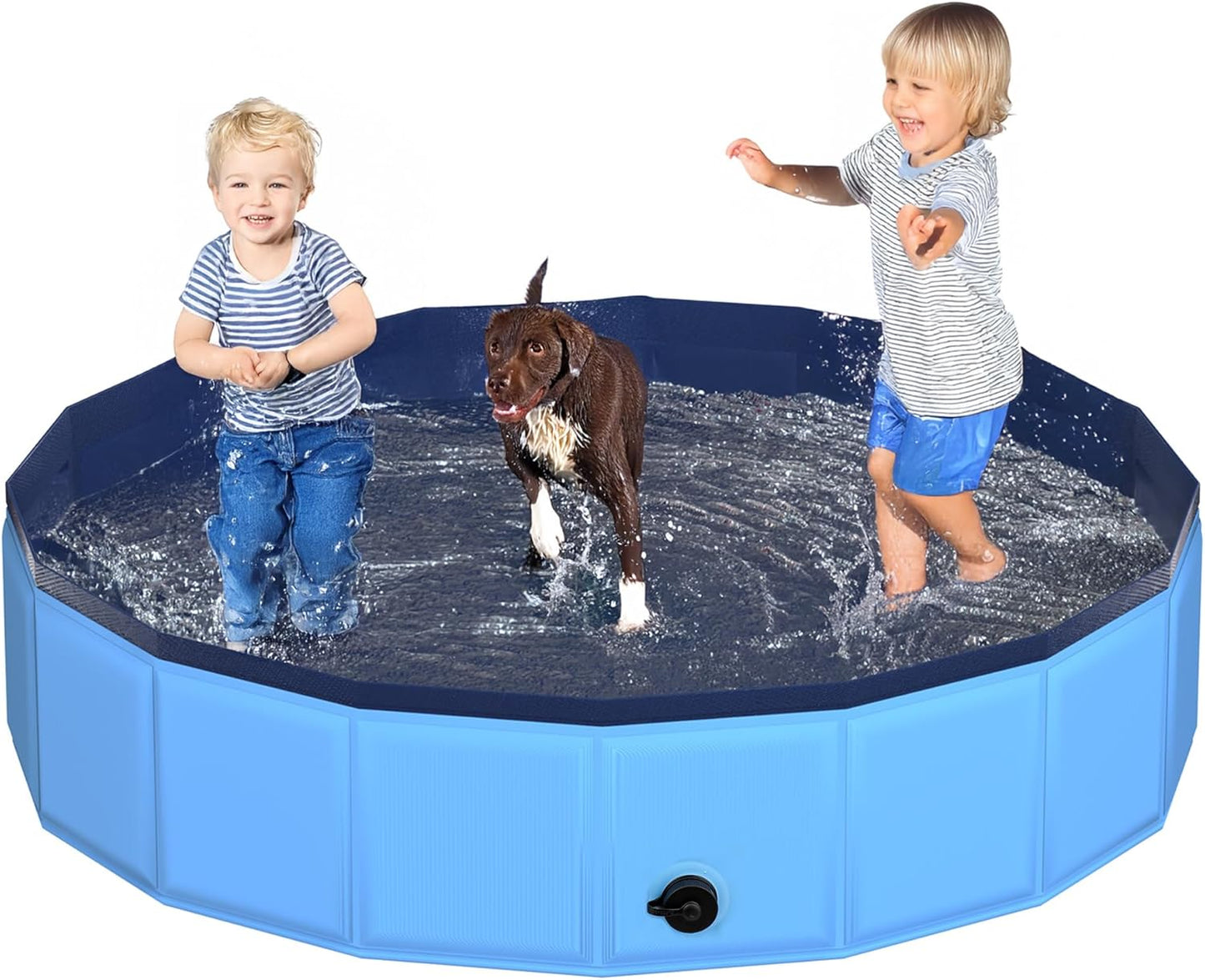 63in Foldable Dog Pool - Portable Collapsible Pet Bath Tub