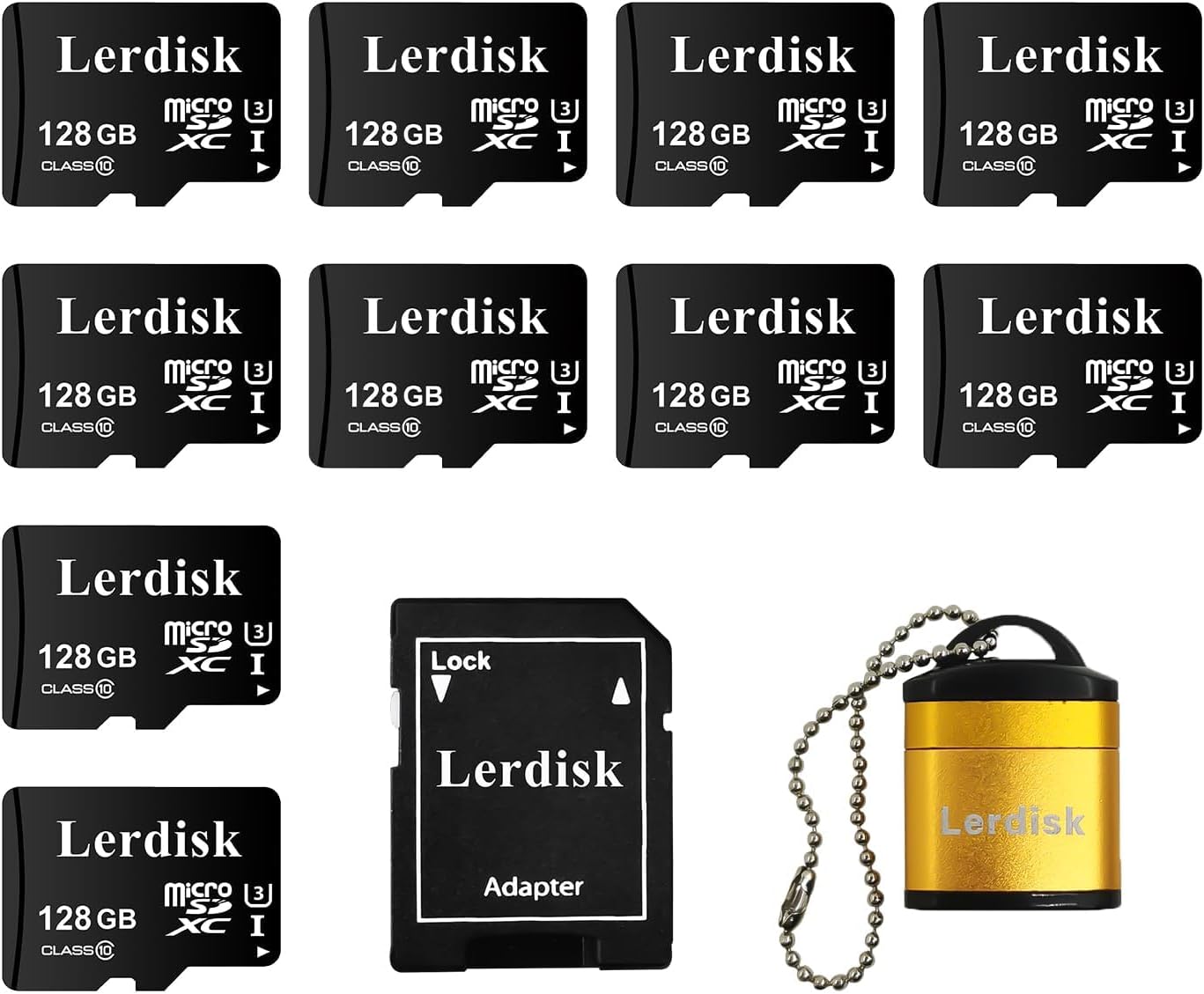 128GB Micro SD Card 10-Pack for 4K Camera and Game Console