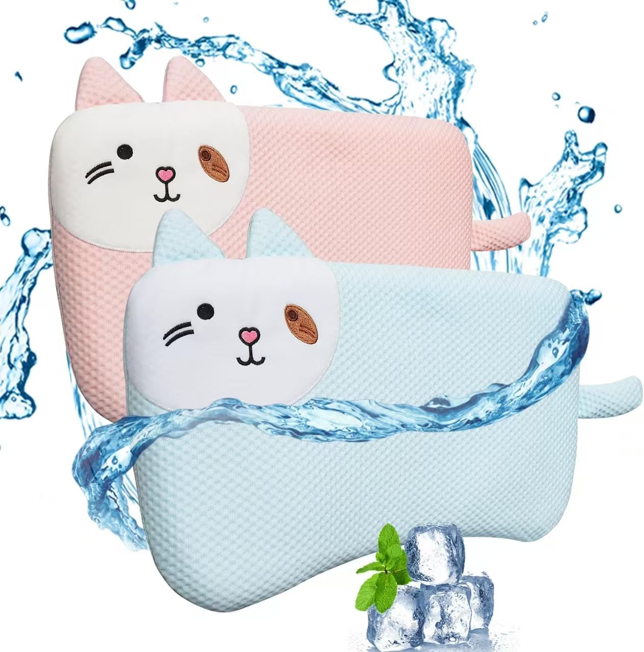 2 Pack Kids Pillows for Sleeping, Cooling Memory Foam Design