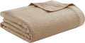 Egyptian Cotton Waffle Knit Summer Blanket - Breathable Twin Throw