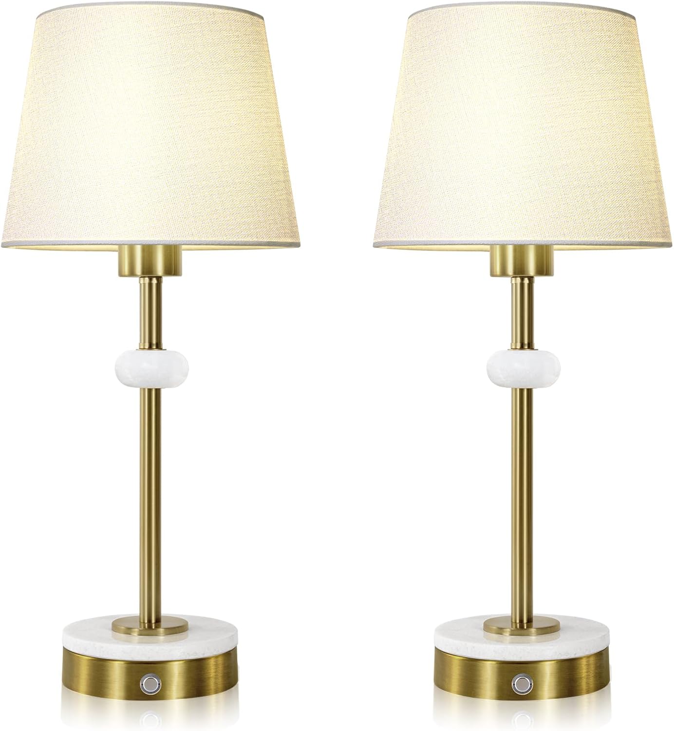 KIVDITZO Gold Rechargeable Lamp Set of 2 for Home Decor
