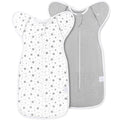 2-Pack Baby Swaddle Sleep Sack for 3-6 Months - Gray Stars