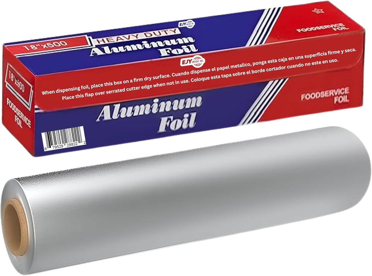18 x 500 Feet Heavy Duty Aluminum Foil Wrap for Food Service
