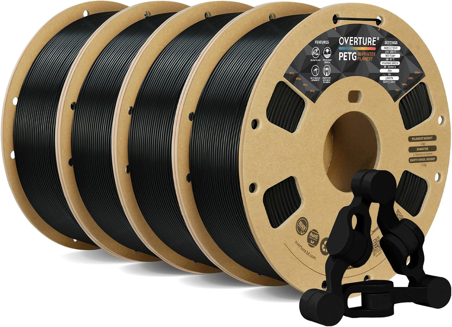 OVERTURE 4KG Bundle PETG 3D Printer Filament for Strong Prints
