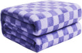 Checkered Flannel Fleece Throw Blanket Queen Size - Ultra Soft Cozy