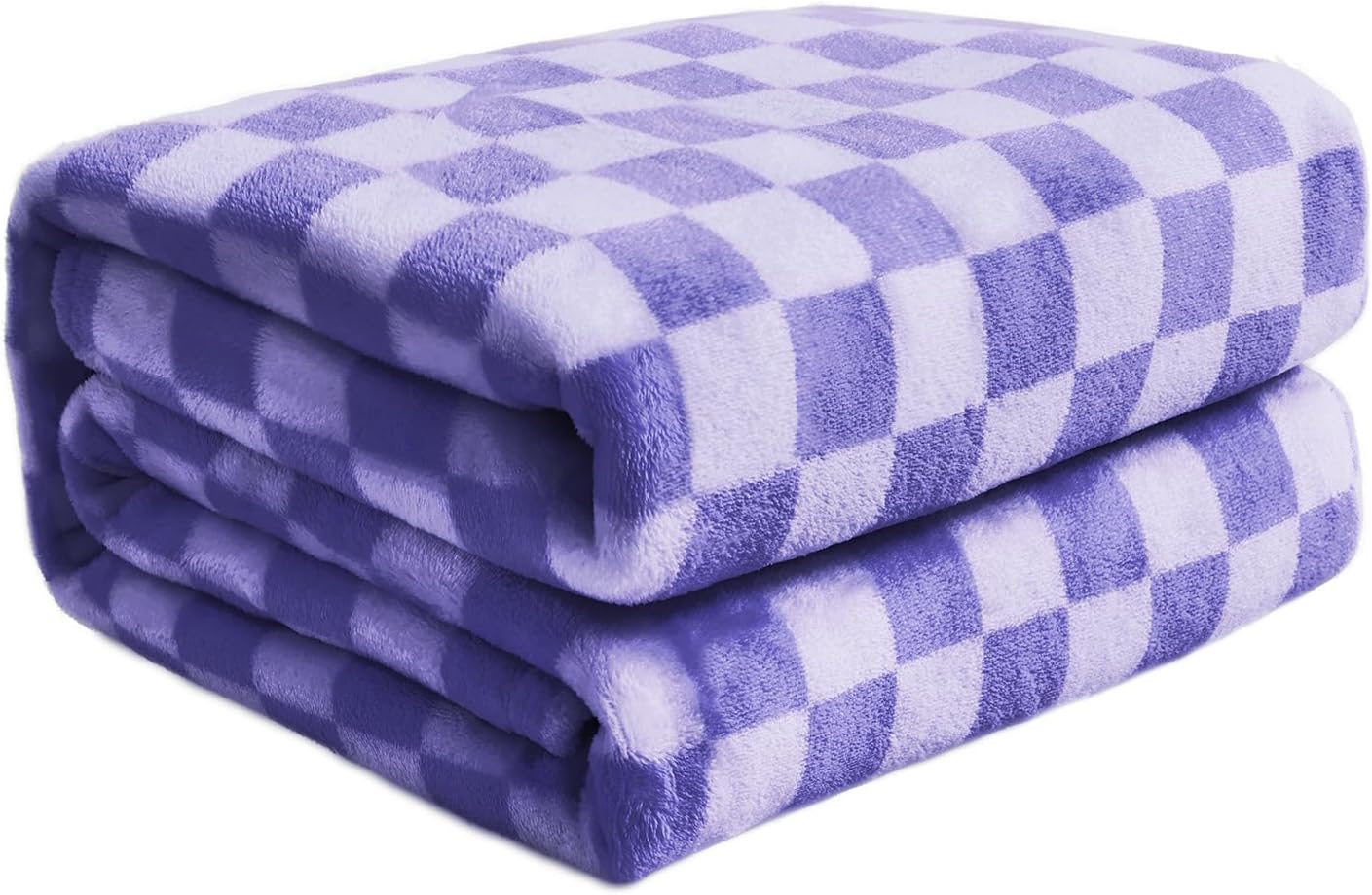 Checkered Flannel Fleece Throw Blanket Queen Size Soft Cozy