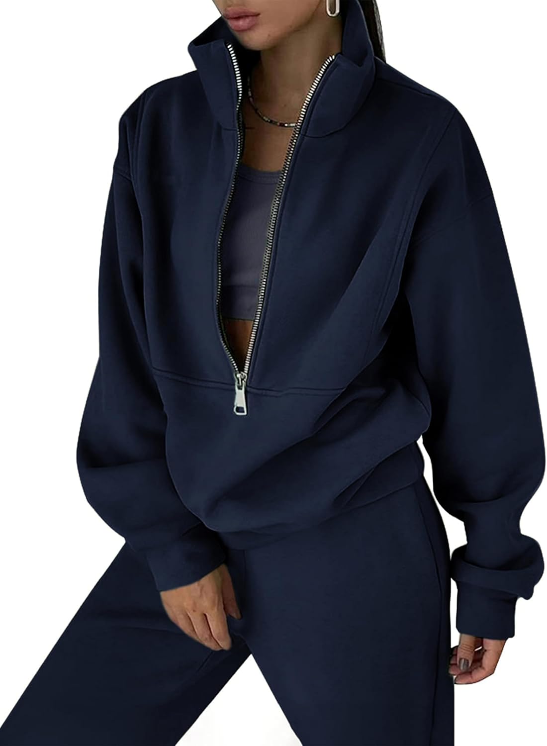 Himosyber Women Sweatsuits Half Zip Fleece Joggers Set Review