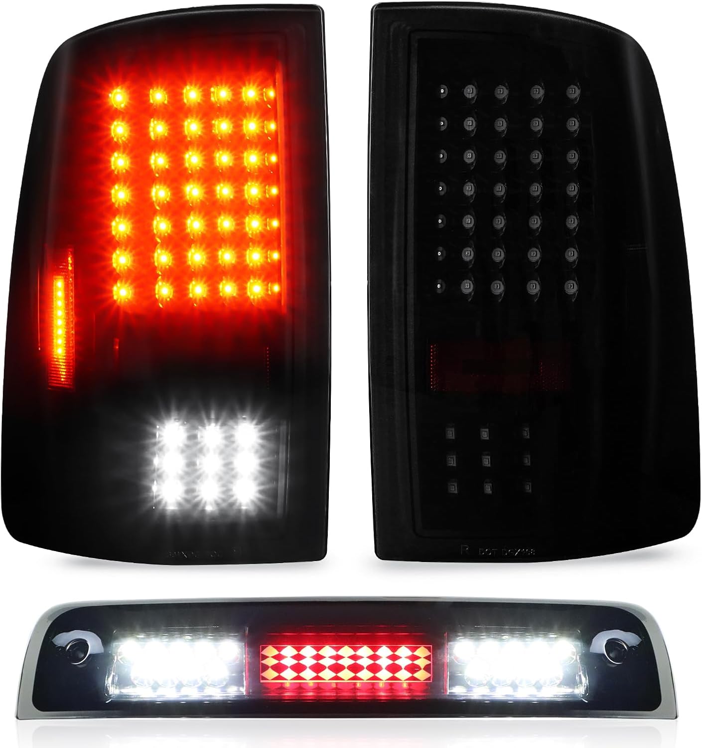 Tail Lights and 3rd Brake Cargo Lamp for Dodge Ram 1500 2009-2010