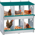 Chicken Nesting Box 6 Compartment Metal Nesting Box - Wall Mountable