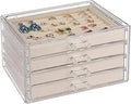 Weiai Acrylic Jewelry Organizer with 4 Drawers for Women