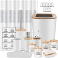 Bathroom Accessories Set with Shower Curtain - 24 Piece White Set