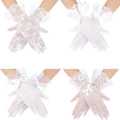 Lace Tea Party Gloves 4 Pairs - Elegant Short Vintage Summer Gloves