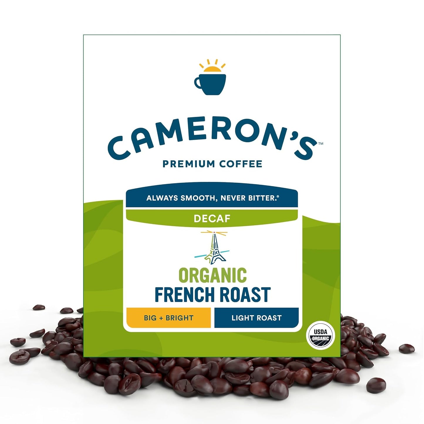 Cameron's Organic Decaf French Roast Coffee, 4 Pound Bag