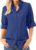 Womens UPF 40 Sun Protection Safari Shirt - Long Sleeve Quick Dry