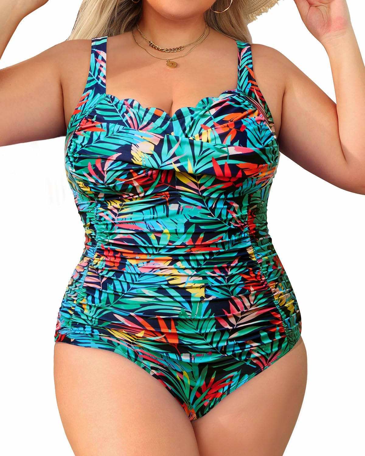 Aqua Eve Plus Size One Piece Swimsuit for Tummy Control
