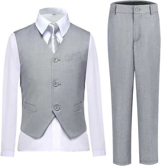 Boys Vest Set Formal Dress Suits for Weddings and Events