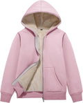 Flygo unisex fleece hoodie jacket for boys and girls winter warmth