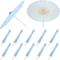 Paper Umbrellas 33 in Blue - 12 Pack DIY Decorative Parasols