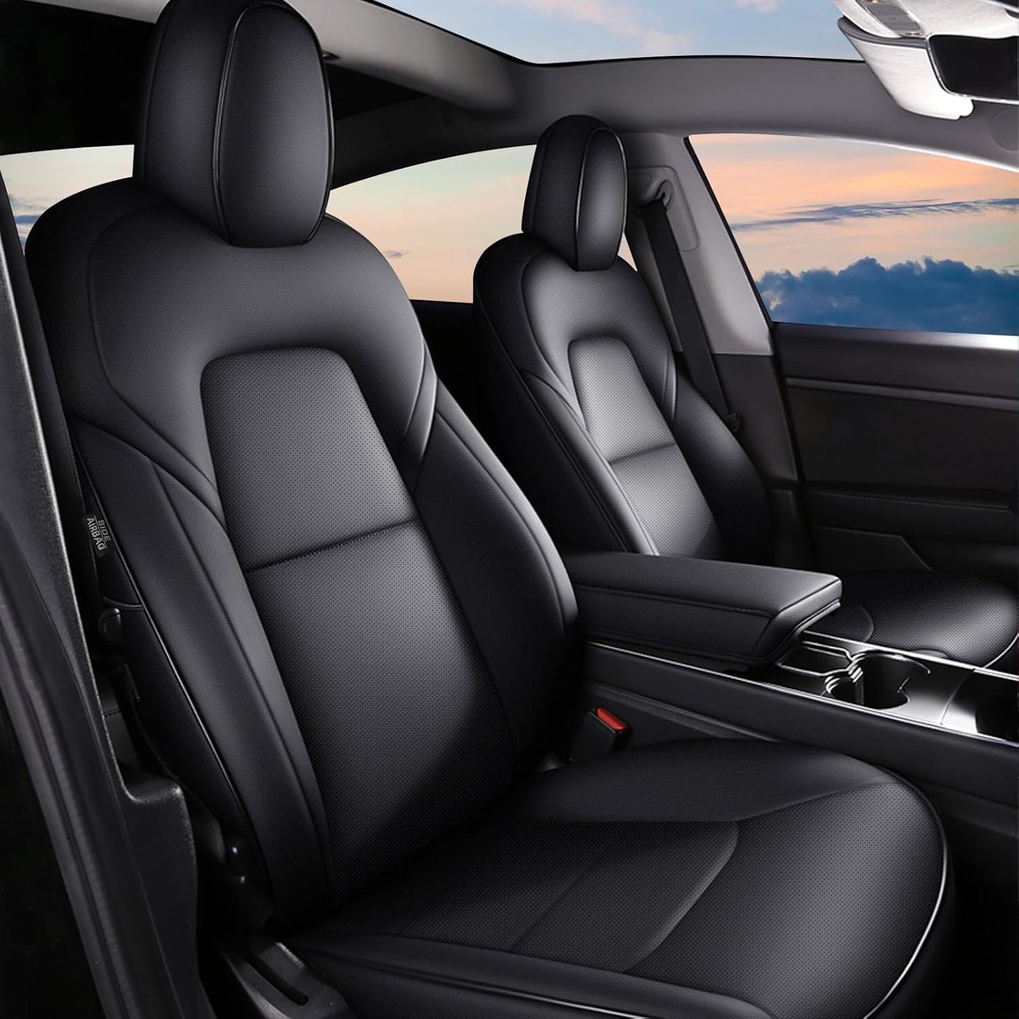 Custom Fit Faux Leather Car Seat Covers for Tesla Model Y 2020-2024