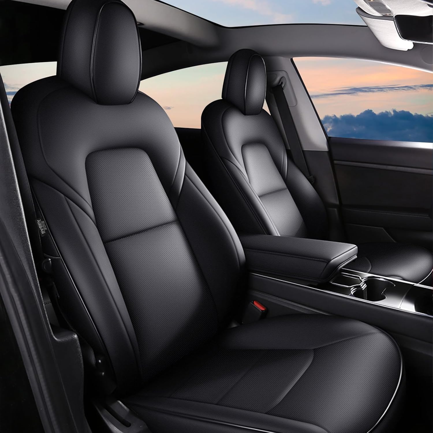Custom Fit Faux Leather Car Seat Covers for Tesla Model Y 2020-2024