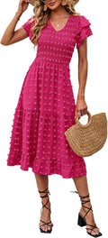 Women's Floral Smocked Midi Dress - Flowy Boho Summer Favorite