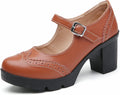 Women's Chunky Low Block Heels Mary Jane Pumps - Comfortable Work are