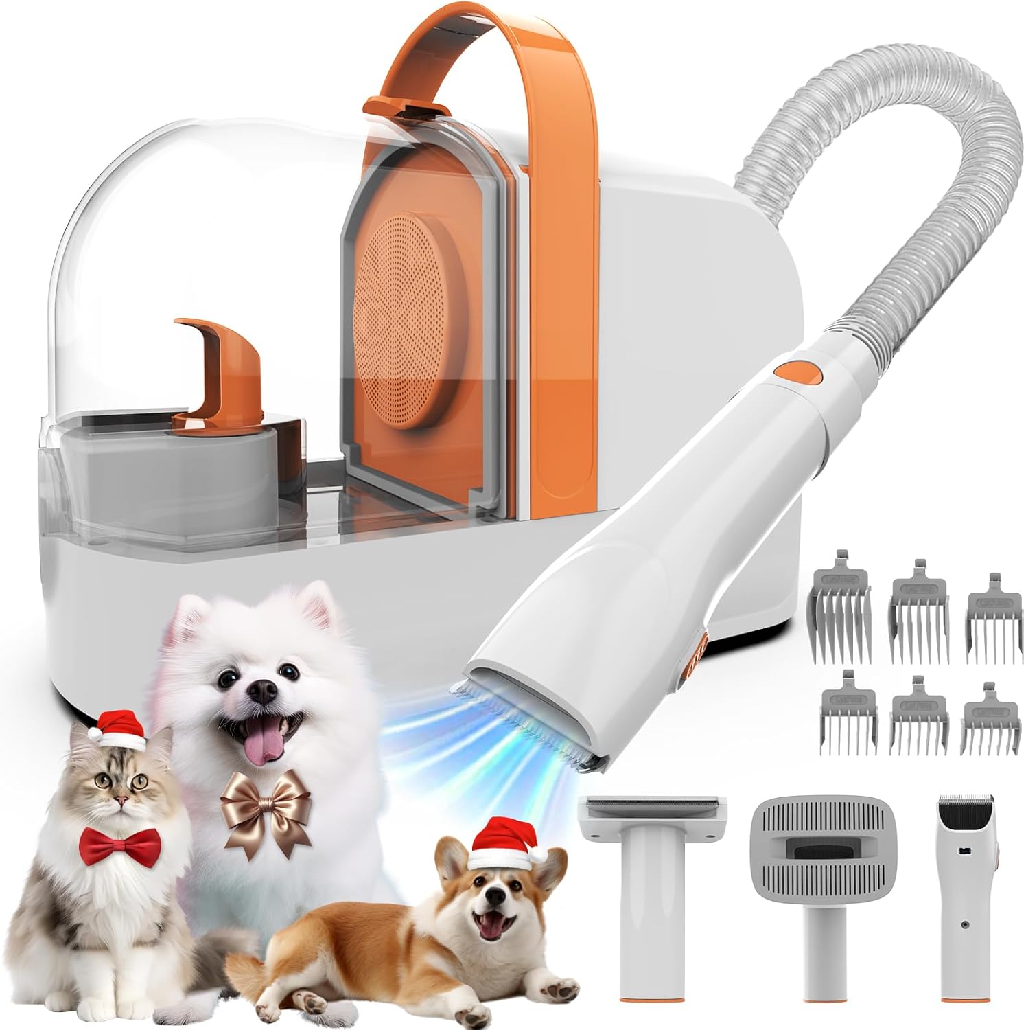 Dog Grooming Vacuum Kit with Clippers and Low Noise Design