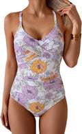 One Piece Tummy Control Swimsuit - Front Cross V Neck Slimming style