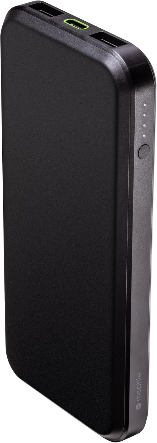 10,000mAh Portable Power Bank by Mophie - Fast Charging & Triple Device Support - Black