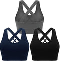 Sports Bras for Women Padded High Impact Seamless Criss Cross Back