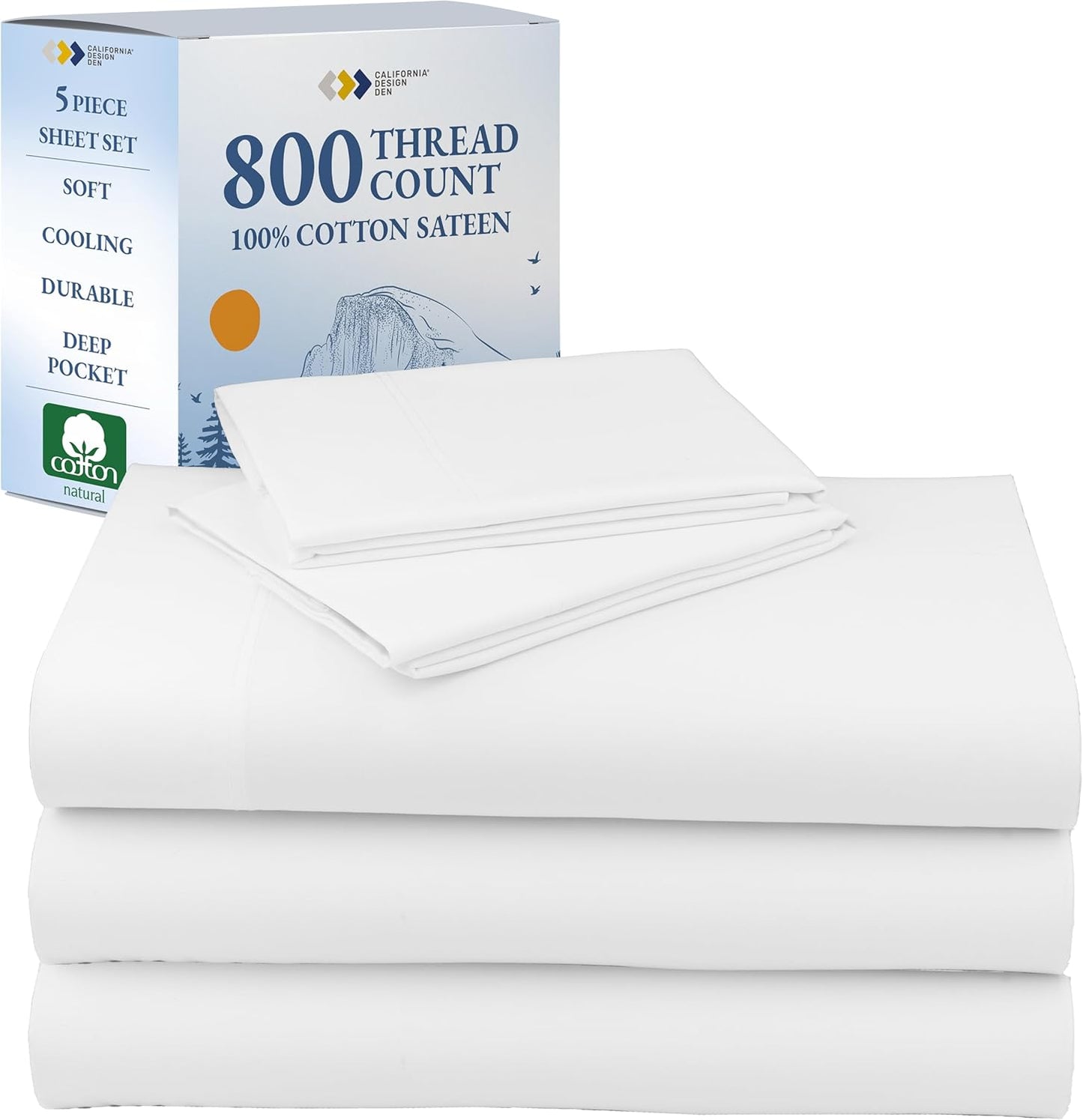 California Design Den Split King Sheets for Adjustable Beds