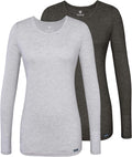 Underscrubs for Women 2 Pack Long Sleeve Comfort Tee - Classic Fit