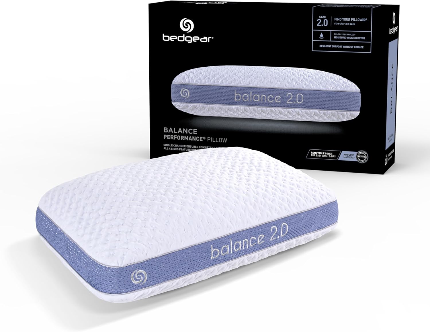 Bedgear Balance 2.0 - Moisture Wicking Pillow - Medium Firmness