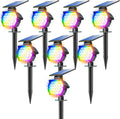 Solar Color Changing Lights Outdoor 8 Pack - Multicolor Spotlights