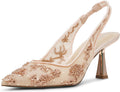 Betsey Johnson Womens Nikki Cushioned Footbed Laceless Slingback Heels