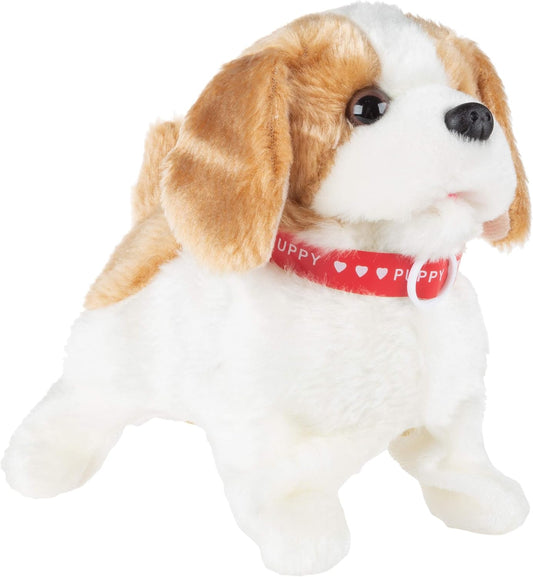 Interactive Walking Puppy Toy: Barks, Flips, Snuggly