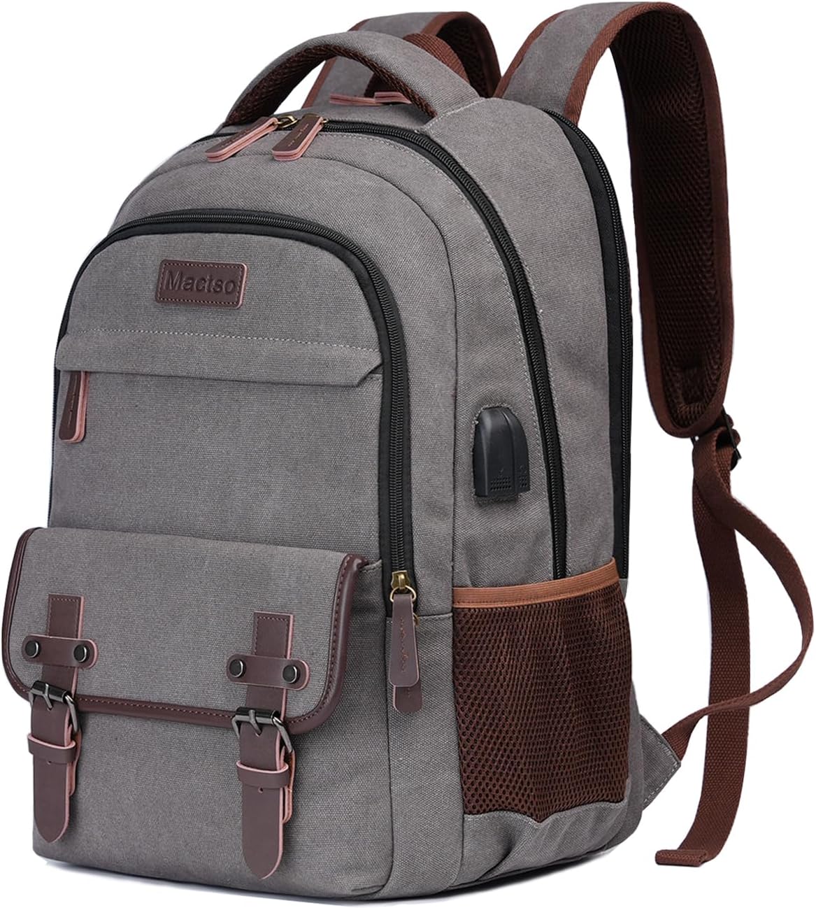 Mactso Canvas Travel Laptop Backpack for Men and Women